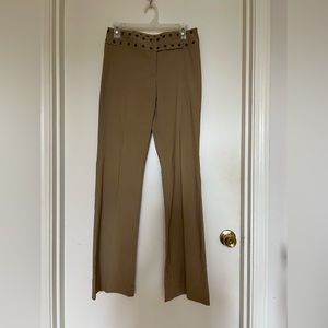 Cache Wide Leg Belted Tan Pants